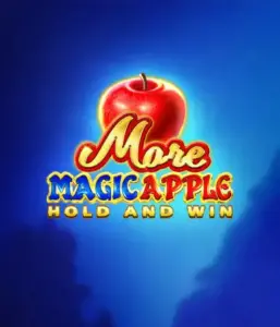 На изображении игрового автомата More Magic Apple от 3 Oaks Gaming, показывающего волшебный лес с персонажами из сказки, включая замки, магические яблоки и известных сказочных героев. На переднем плане виден название слота More Magic Apple, сопровождаемый яркими и привлекательными графическими элементами, формирующими атмосферу сказочного приключения.