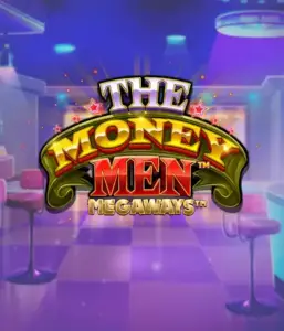 Скриншот игрового автомата The Money Men Megaways от Pragmatic Play, показывающее динамичный городской пейзаж с элементами хип-хоп культуры. На переднем плане видны символы слота: золотые украшения, крутые автомобили и изображения, исполняющие рэп жесты, формирующие атмосферу настоящего хип-хоп приключения. Логотип игры The Money Men Megaways находится в верхней части изображения, акцентируя тематику и стиль игры.